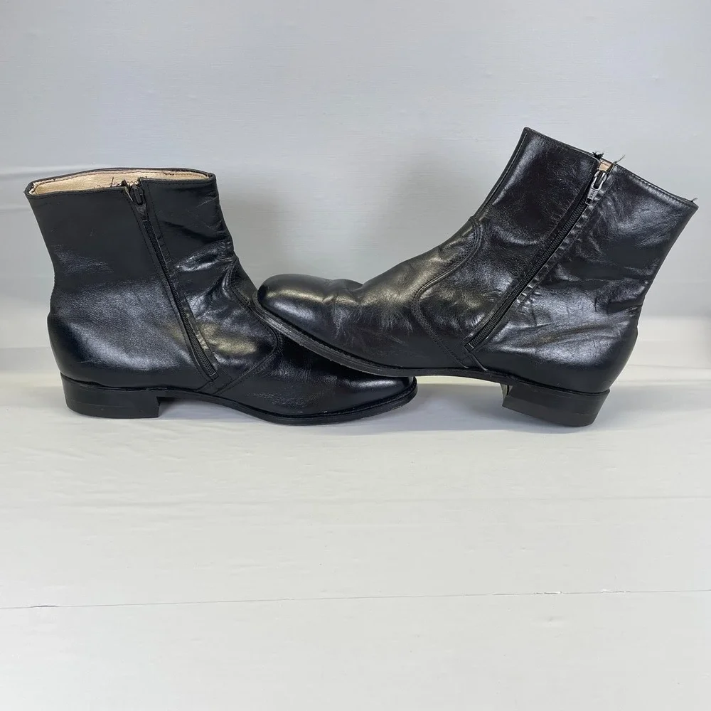 Nunn Bush Dress Boots Mens Size 13 EEE Extra-Wide Black Leather Zip Up Shoes